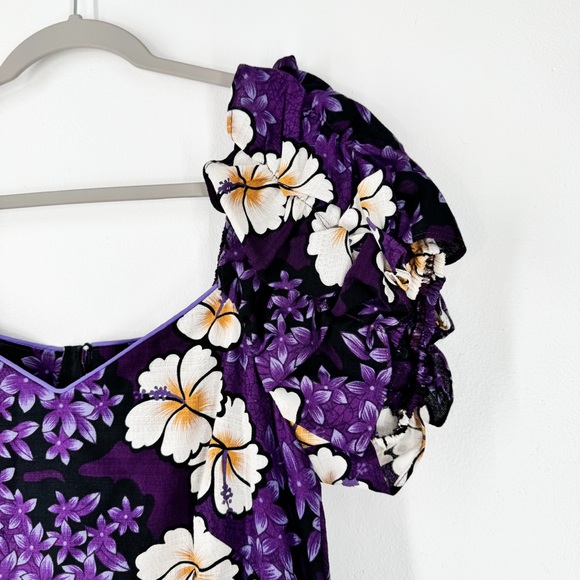 Hilo Hattie’s The Hawaiian Original Purple Off White Hibiscus Flower Maxi Dress - Picture 9 of 11